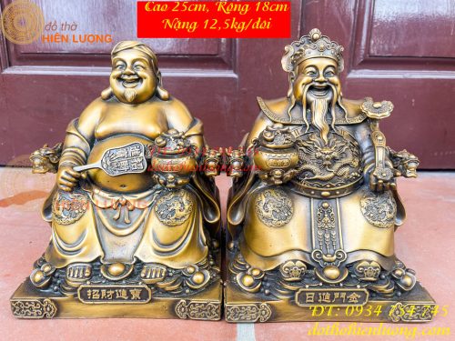 Ông Thần Tài Thổ Địa Cao 25cm Bằng Đồng Hun