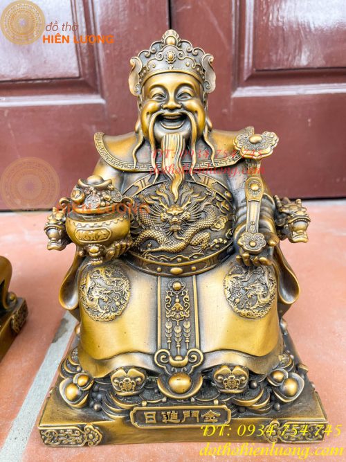 Ông Thần Tài Thổ Địa Cao 25cm Bằng Đồng Hun