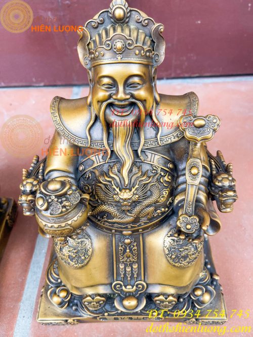 Ông Thần Tài Thổ Địa Cao 25cm Bằng Đồng Hun