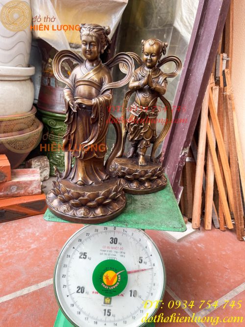 Cặp Thiện Tài Long Nữ Bằng Đồng Hầu Cận Quan Âm