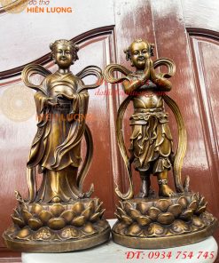 Cặp Thiện Tài Long Nữ Bằng Đồng Hầu Cận Quan Âm