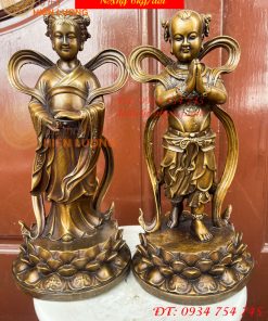 Cặp Thiện Tài Long Nữ Bằng Đồng Hầu Cận Quan Âm