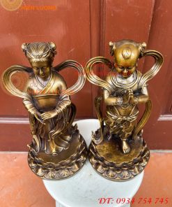 Cặp Thiện Tài Long Nữ Bằng Đồng Hầu Cận Quan Âm