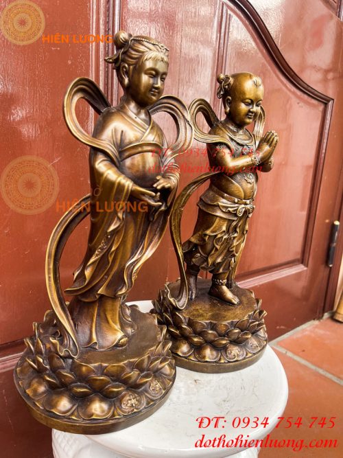 Cặp Thiện Tài Long Nữ Bằng Đồng Hầu Cận Quan Âm
