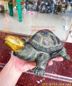 Đôi Tượng Rùa Bằng Đồng Xanh Giả Cổ