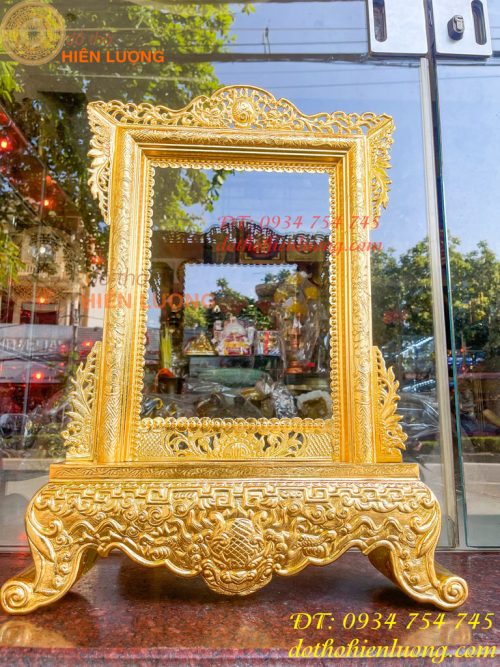 Khung Ảnh Bằng Đồng Dát Vàng Thờ Cúng