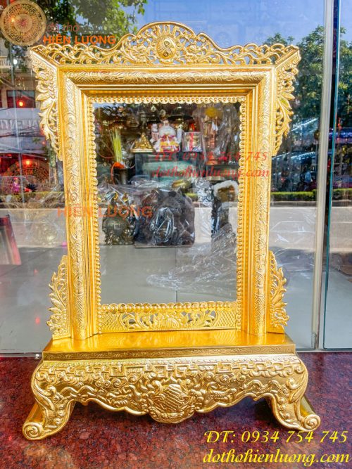 Khung Ảnh Bằng Đồng Dát Vàng Thờ Cúng