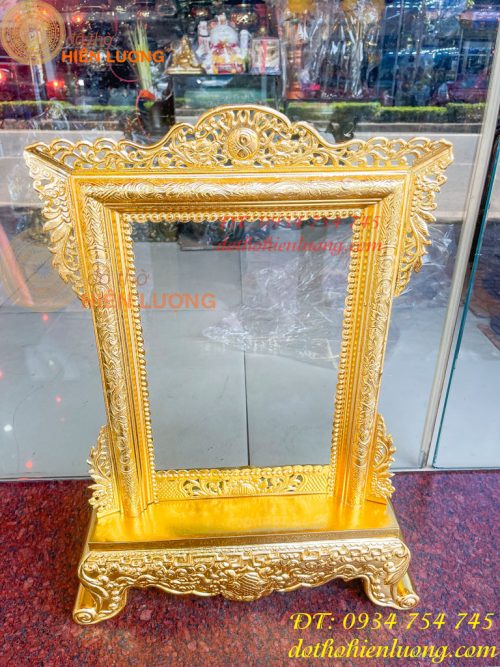 Khung Ảnh Bằng Đồng Dát Vàng Thờ Cúng