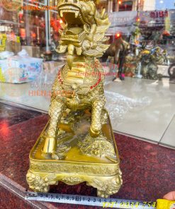 Đôi Kỳ Lân Long Mã Bệ Vuông Bằng Đồng Phong Thủy Cỡ Đại