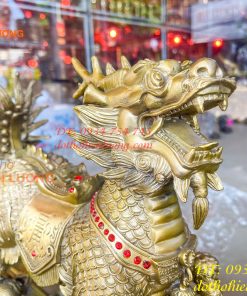Đôi Kỳ Lân Long Mã Bệ Vuông Bằng Đồng Phong Thủy Cỡ Đại