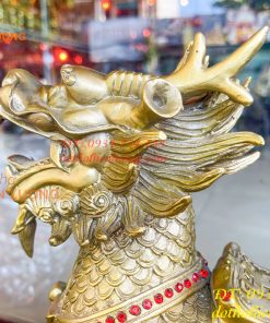 Đôi Kỳ Lân Long Mã Bệ Vuông Bằng Đồng Phong Thủy Cỡ Đại