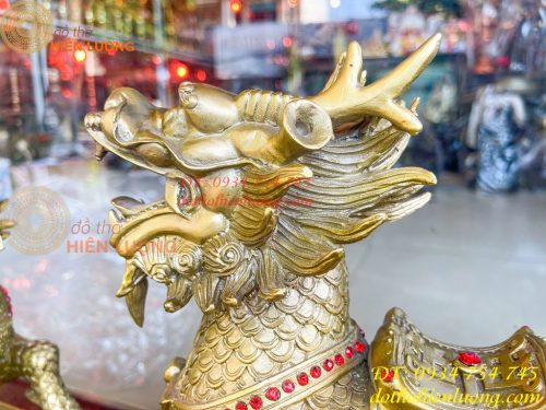 Đôi Kỳ Lân Long Mã Bệ Vuông Bằng Đồng Phong Thủy Cỡ Đại