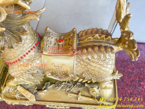 Đôi Kỳ Lân Long Mã Bệ Vuông Bằng Đồng Phong Thủy Cỡ Đại