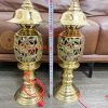 Đôi Đèn Hoa Sen Hình Quả Dứa Bằng Đồng Cao 55cm Thờ Cúng