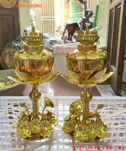 Đèn Dầu Hoa Sen Thờ Cúng Bằng Đồng