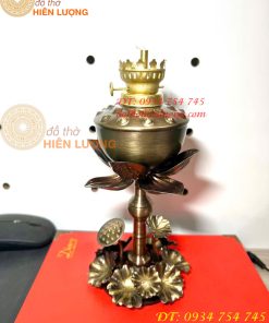 Đèn Dầu Hoa Sen Thờ Cúng Bằng Đồng