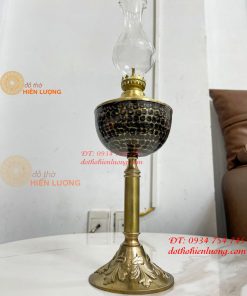 Đèn Dầu Bằng Đồng Cao 37cm Gò Tay Thủ Công