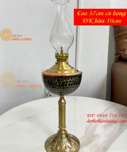 Đèn Dầu Bằng Đồng Cao 37cm Gò Tay Thủ Công
