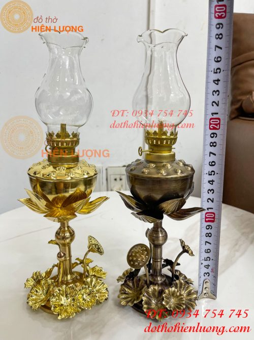 Đèn Dầu Hoa Sen Thờ Cúng Bằng Đồng