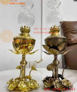 Đèn Dầu Hoa Sen Thờ Cúng Bằng Đồng
