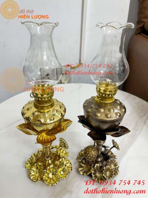Đèn Dầu Hoa Sen Thờ Cúng Bằng Đồng