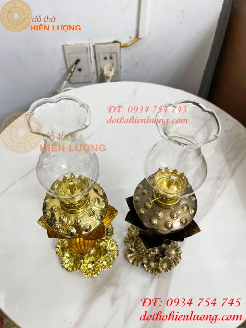 Đèn Dầu Hoa Sen Thờ Cúng Bằng Đồng