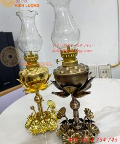 Đèn Dầu Hoa Sen Thờ Cúng Bằng Đồng