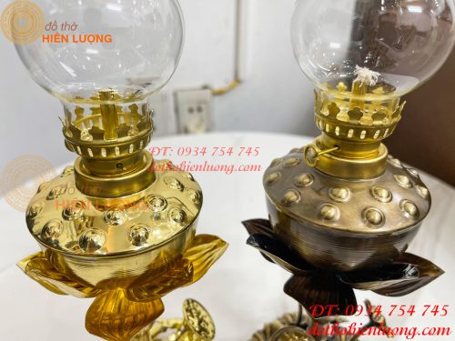 Đèn Dầu Hoa Sen Thờ Cúng Bằng Đồng