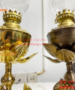 Đèn Dầu Hoa Sen Thờ Cúng Bằng Đồng