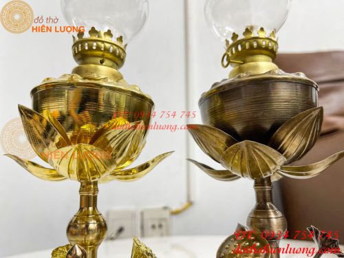 Đèn Dầu Hoa Sen Thờ Cúng Bằng Đồng