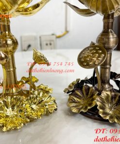 Đèn Dầu Hoa Sen Thờ Cúng Bằng Đồng