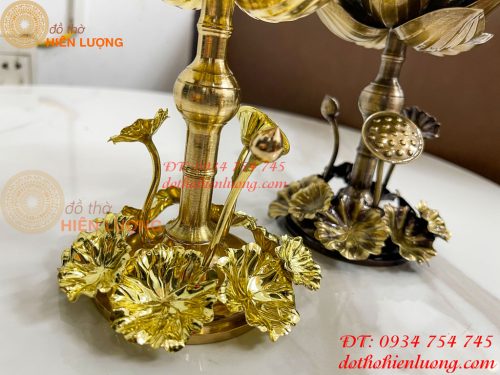 Đèn Dầu Hoa Sen Thờ Cúng Bằng Đồng