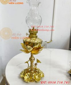 Đèn Dầu Hoa Sen Thờ Cúng Bằng Đồng