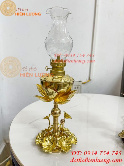 Đèn Dầu Hoa Sen Thờ Cúng Bằng Đồng