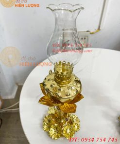 Đèn Dầu Hoa Sen Thờ Cúng Bằng Đồng