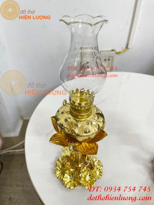 Đèn Dầu Hoa Sen Thờ Cúng Bằng Đồng