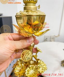 Đèn Dầu Hoa Sen Thờ Cúng Bằng Đồng