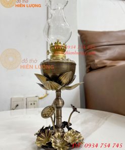 Đèn Dầu Hoa Sen Thờ Cúng Bằng Đồng