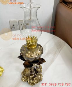 Đèn Dầu Hoa Sen Thờ Cúng Bằng Đồng