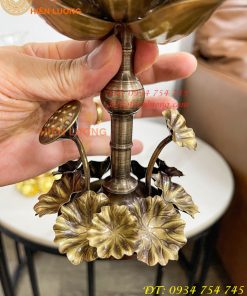 Đèn Dầu Hoa Sen Thờ Cúng Bằng Đồng