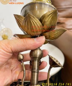 Đèn Dầu Hoa Sen Thờ Cúng Bằng Đồng