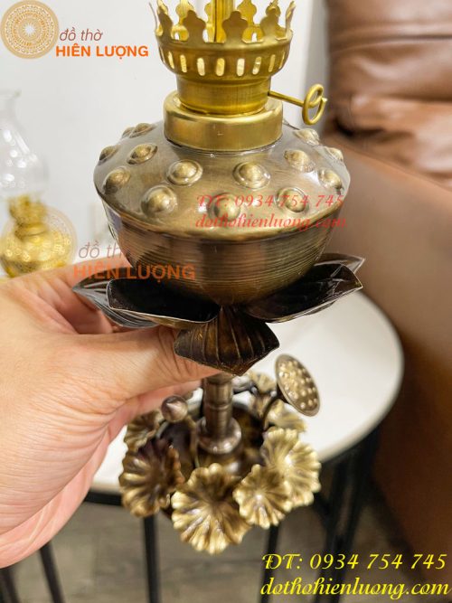 Đèn Dầu Hoa Sen Thờ Cúng Bằng Đồng