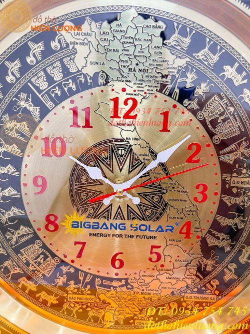 Đồng Hồ Trống Đồng Treo Tường Có Bản Đồ Việt Nam