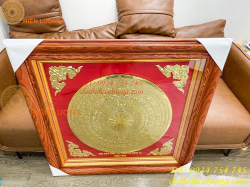 Tranh Trống Đồng 97x97cm Gò Tay Thúc Nổi Thủ Công