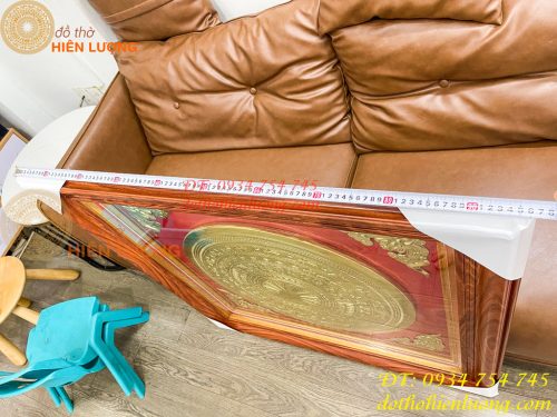 Tranh Trống Đồng 97x97cm Gò Tay Thúc Nổi Thủ Công