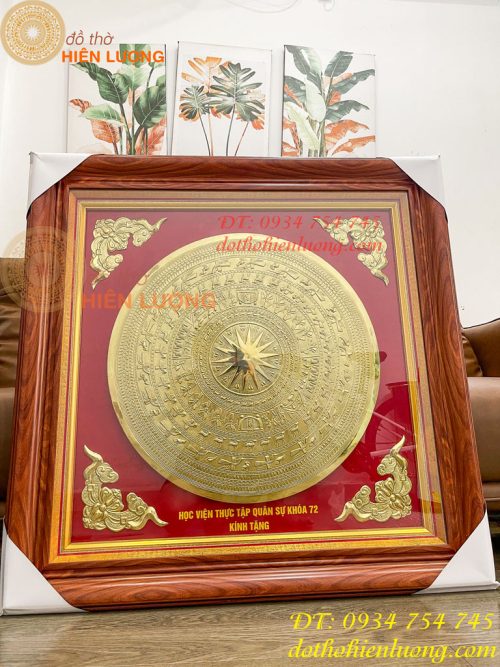 Tranh Trống Đồng 97x97cm Gò Tay Thúc Nổi Thủ Công
