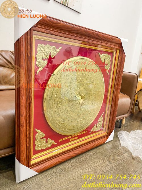 Tranh Trống Đồng 97x97cm Gò Tay Thúc Nổi Thủ Công