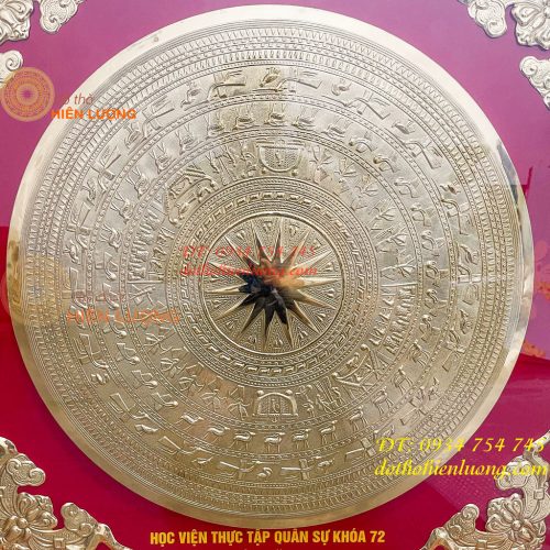 Tranh Trống Đồng 97x97cm Gò Tay Thúc Nổi Thủ Công