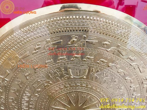 Tranh Trống Đồng 97x97cm Gò Tay Thúc Nổi Thủ Công