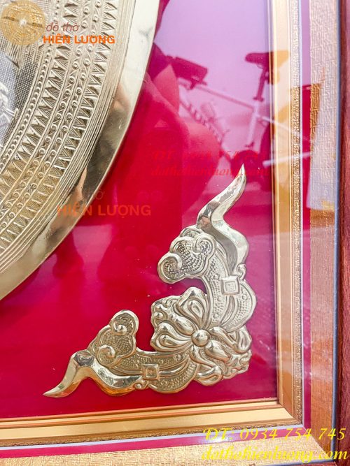 Tranh Trống Đồng 97x97cm Gò Tay Thúc Nổi Thủ Công